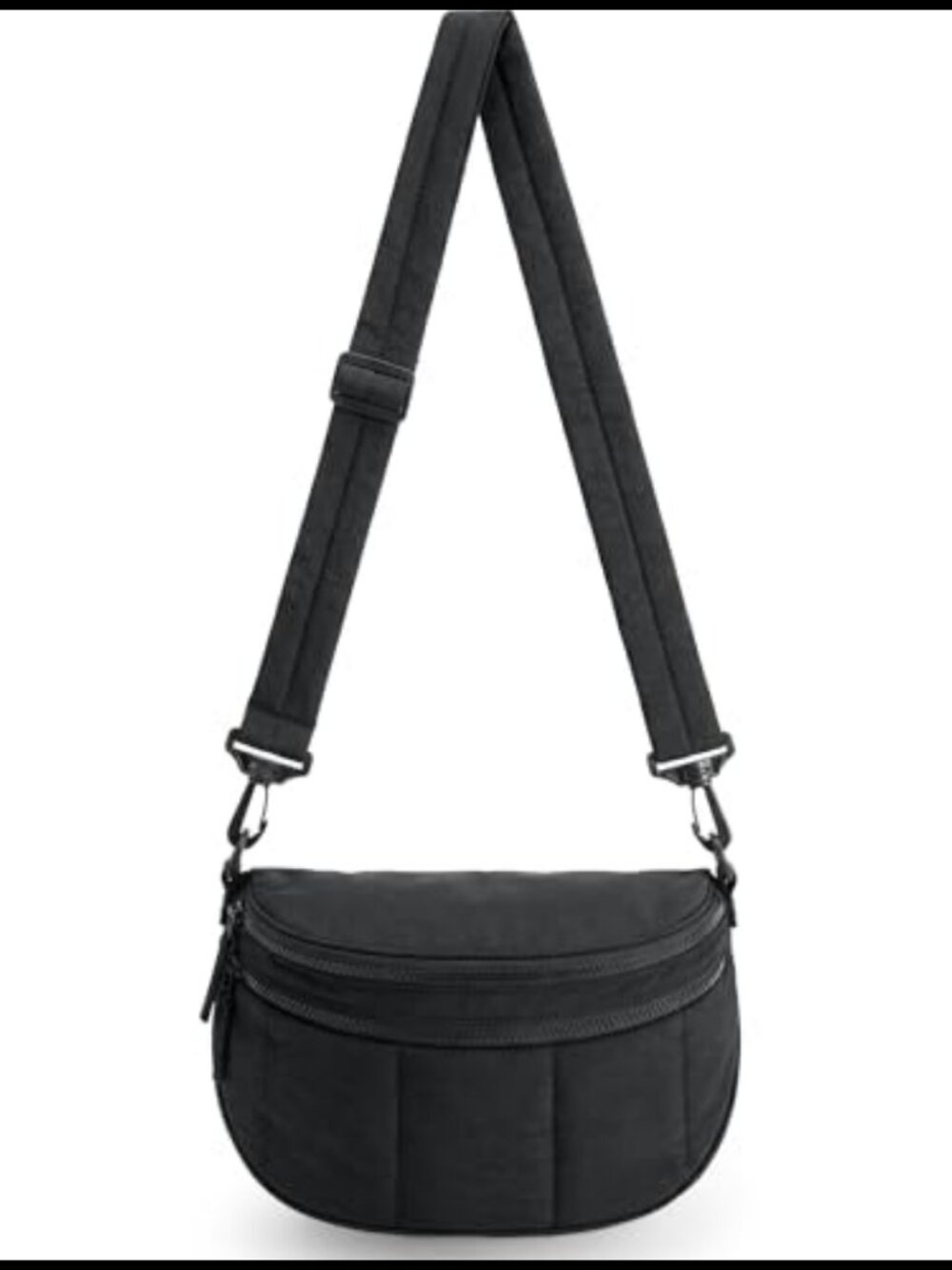 Puffer Crossbody Bag Lightweight Quilted Travel Purse Multi-Pocket Fanny Pack